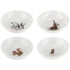 Set of Four 6 Inch Bowls  (Hare, Duck, Mouse, Squirrel)