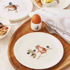 Set of Four 8 Inch Coupe Plates  (Hare, Duck, Mouse, Squirrel)