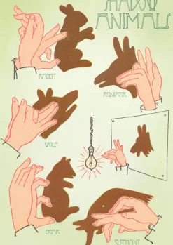 Shadow Animals Greetings Card