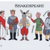Shakespeare's Characters Tea Towel