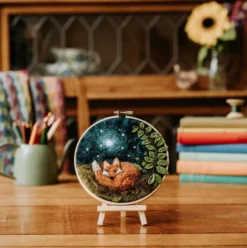 Sleepy Fox in a Hoop Needle Felting Kit