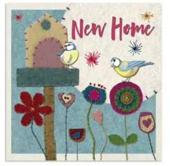 Stitched Birdies New Home Greetings Card