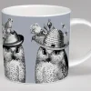 Sunday Best Owls Bone China Mug - Grey