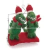 T-Rex Pair in Ski Chair Lift Felt Decoration