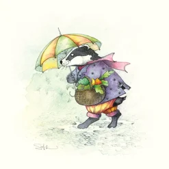 Tumbling Rain Greeting Card