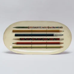 Vintage Pencils Enamel Printed Tray