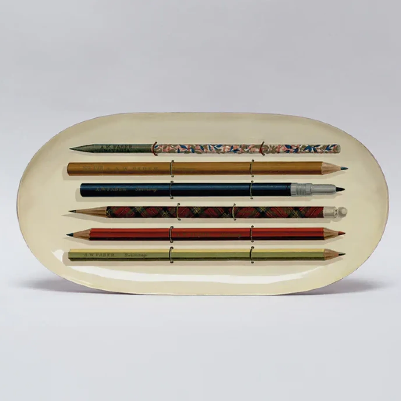 Vintage Pencils Enamel Printed Tray