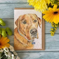 Wellie the Labrador Blank Greetings Eco Card