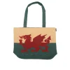 Welsh Dragon Vintage Zipped Tote Bag