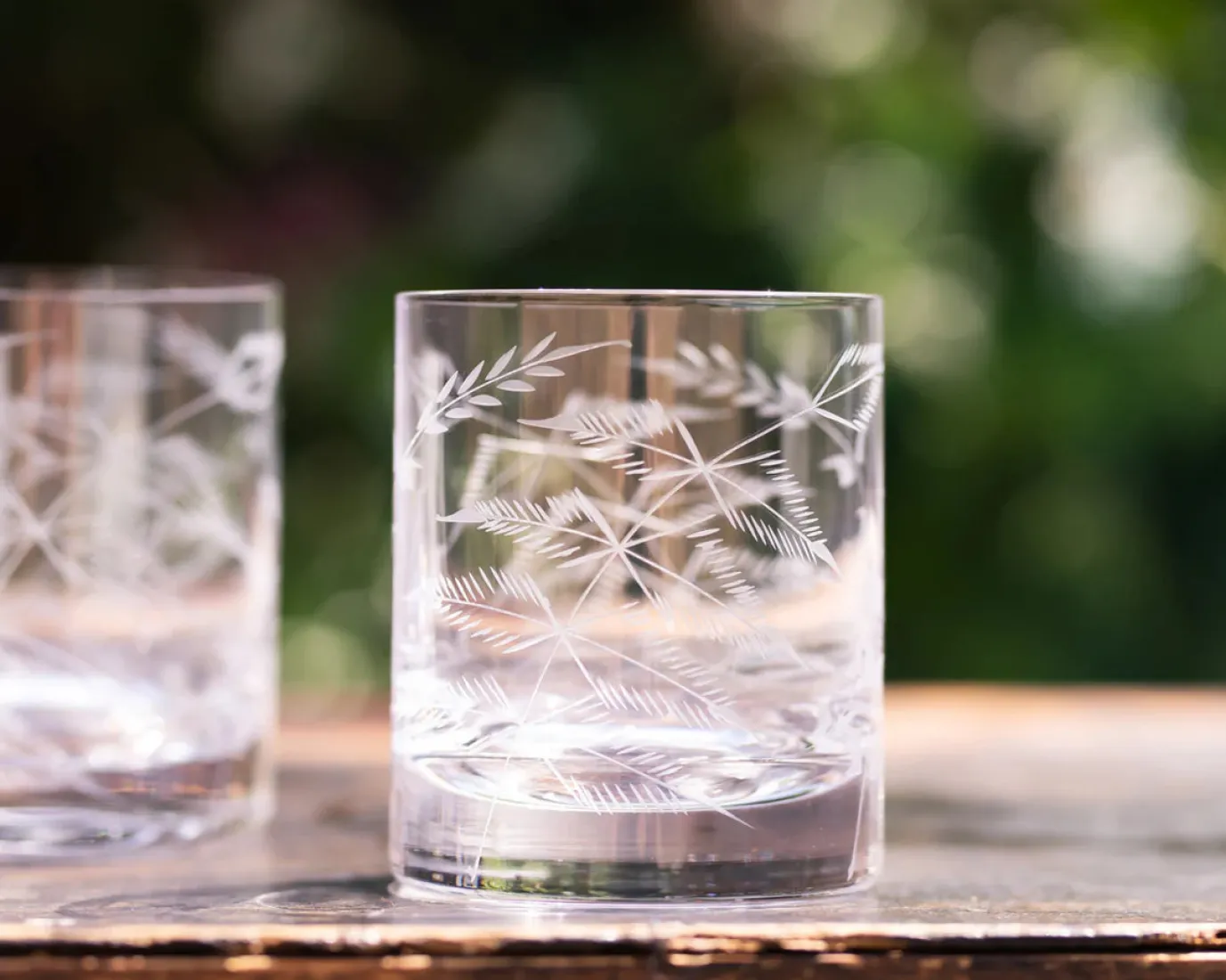 Whisky Glass with Fern Design by The Vintage List