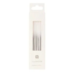White and Silver Birthday Candles - 16 pack