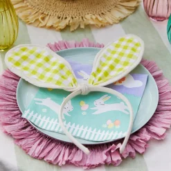Yellow Gingham Bunny Ears Headband
