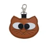Zatchels Burnt Orange Colorful Cat Leather Bag Charm