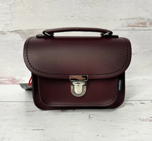 Zatchels Handmade Leather Luna Marsala Red Small Handbag
