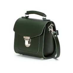 Zatchels Handmade Leather Sugarcube Plus Handbag - Ivy Green