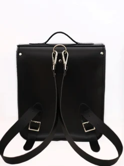 Zatchels Handmade Leather City Backpack - Gothic Black & White Stripe