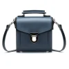 Zatchels Handmade Leather Sugarcube Navy Small Handbag